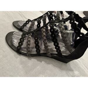 Rockport Comfort Women’s Black Silver Strappy Sandal‎ size 11 Total Motion
